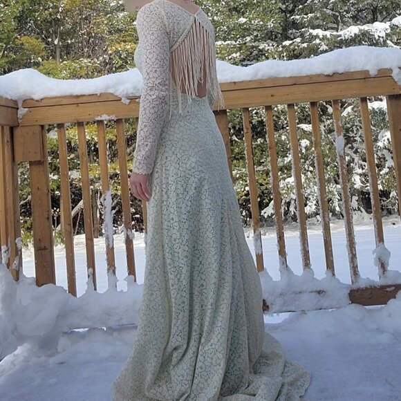 Boho lace wedding dress size 4-6 - Picture 6 of 16
